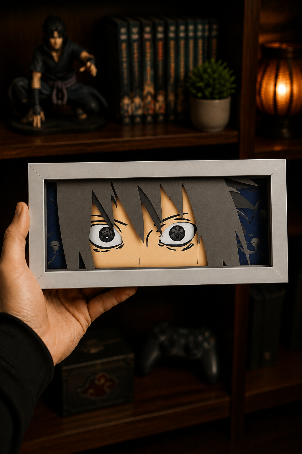 3D Sasuke Anime Işıklı Kutu