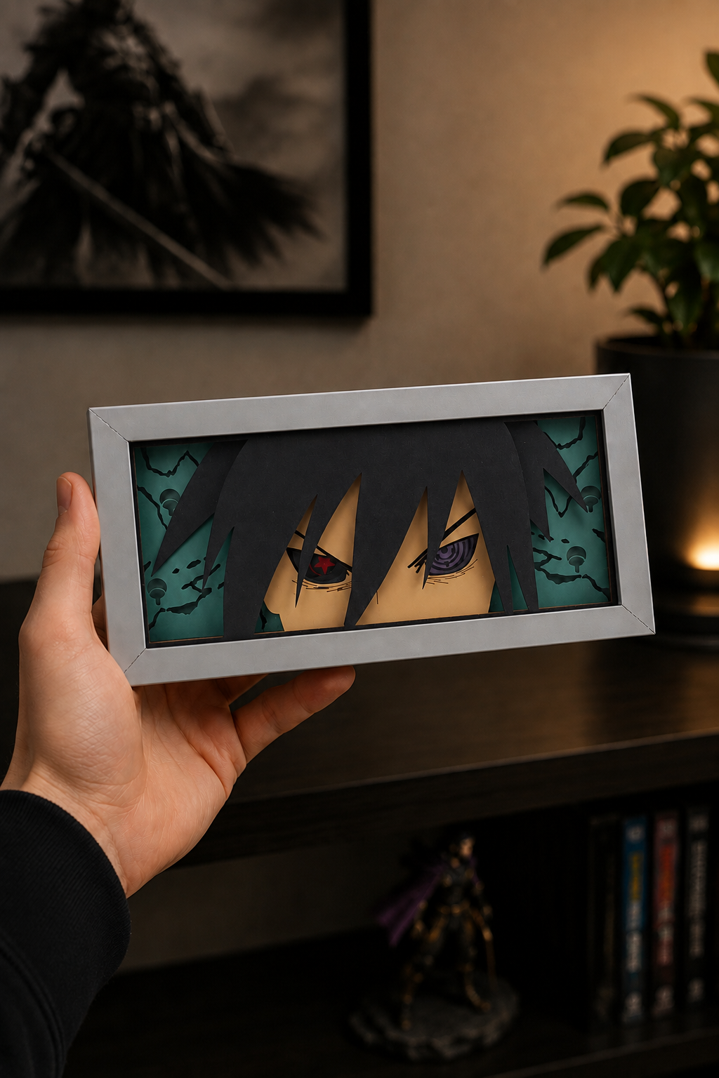 3D Sasuke Anime Işıklı Kutu