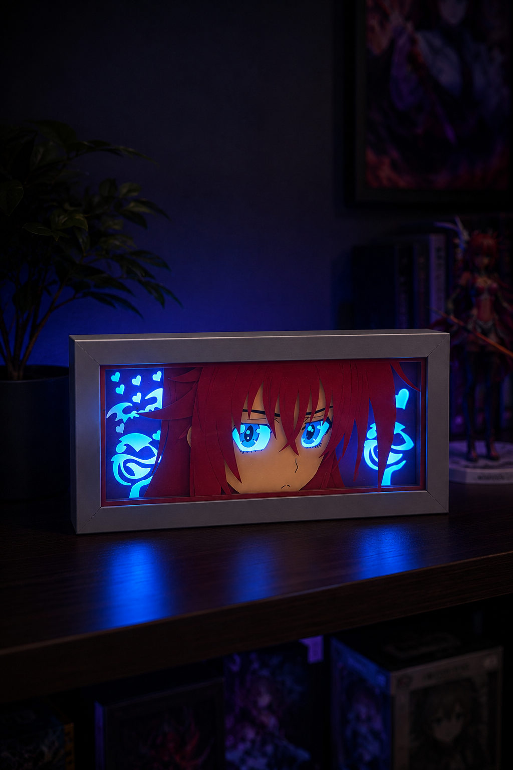 3D Rias Anime Işıklı Kutu